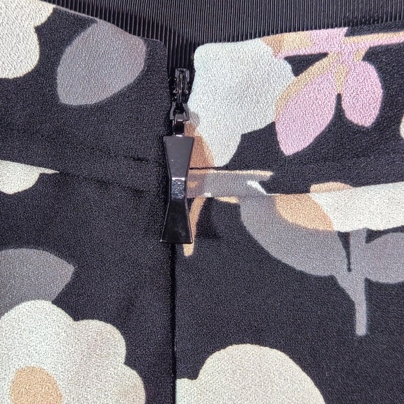 Kate Spade Skirt Floral Flared Black Multicolor Size 6 Cottagecore - Picture 6 of 8